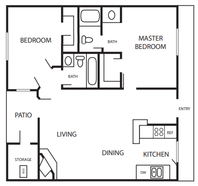 2 Bed 2 Bath Floor Plan at Stonebridge, Arizona